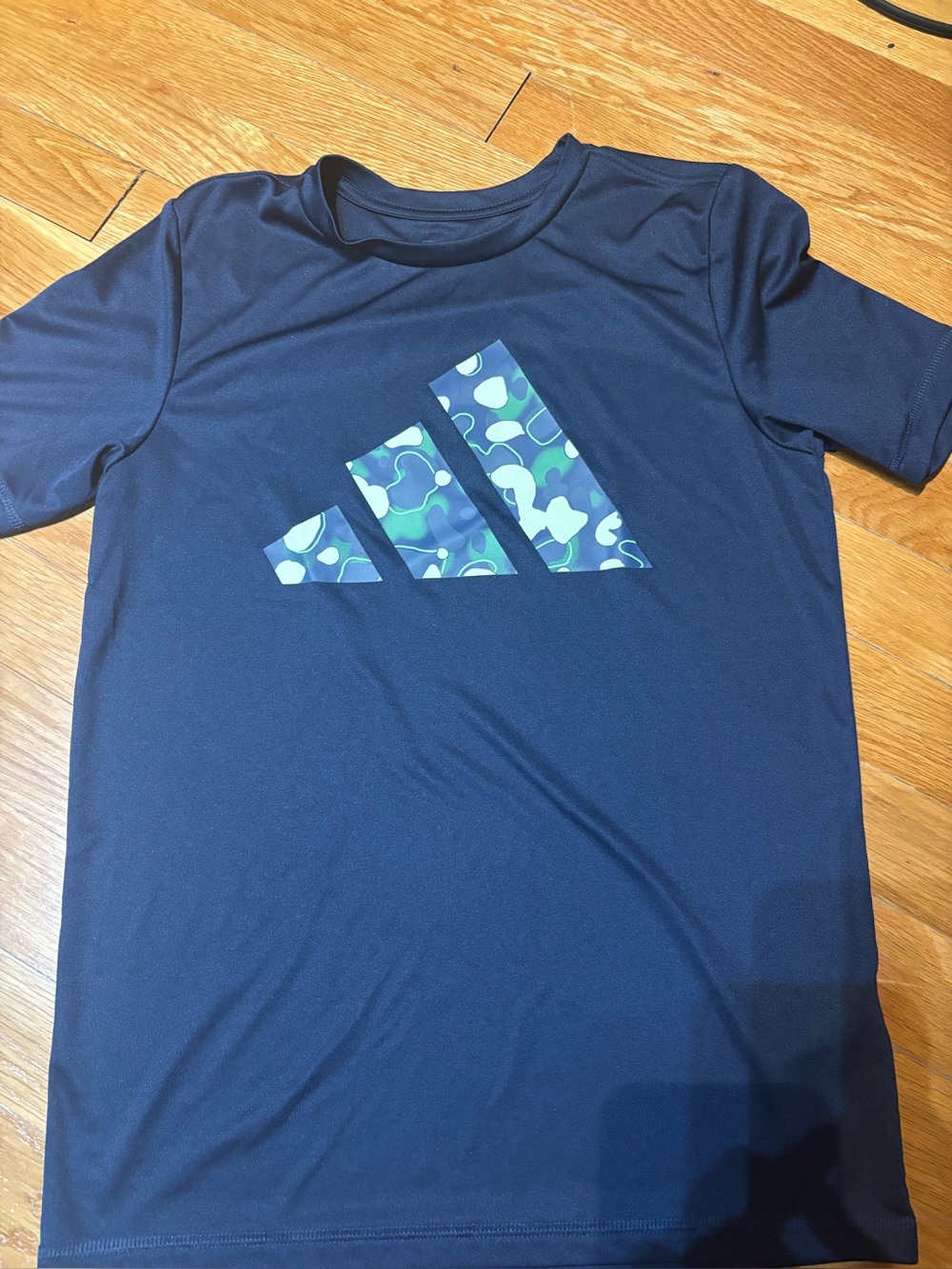 adidas Navy Tee with Blue and Teal Camo Logo